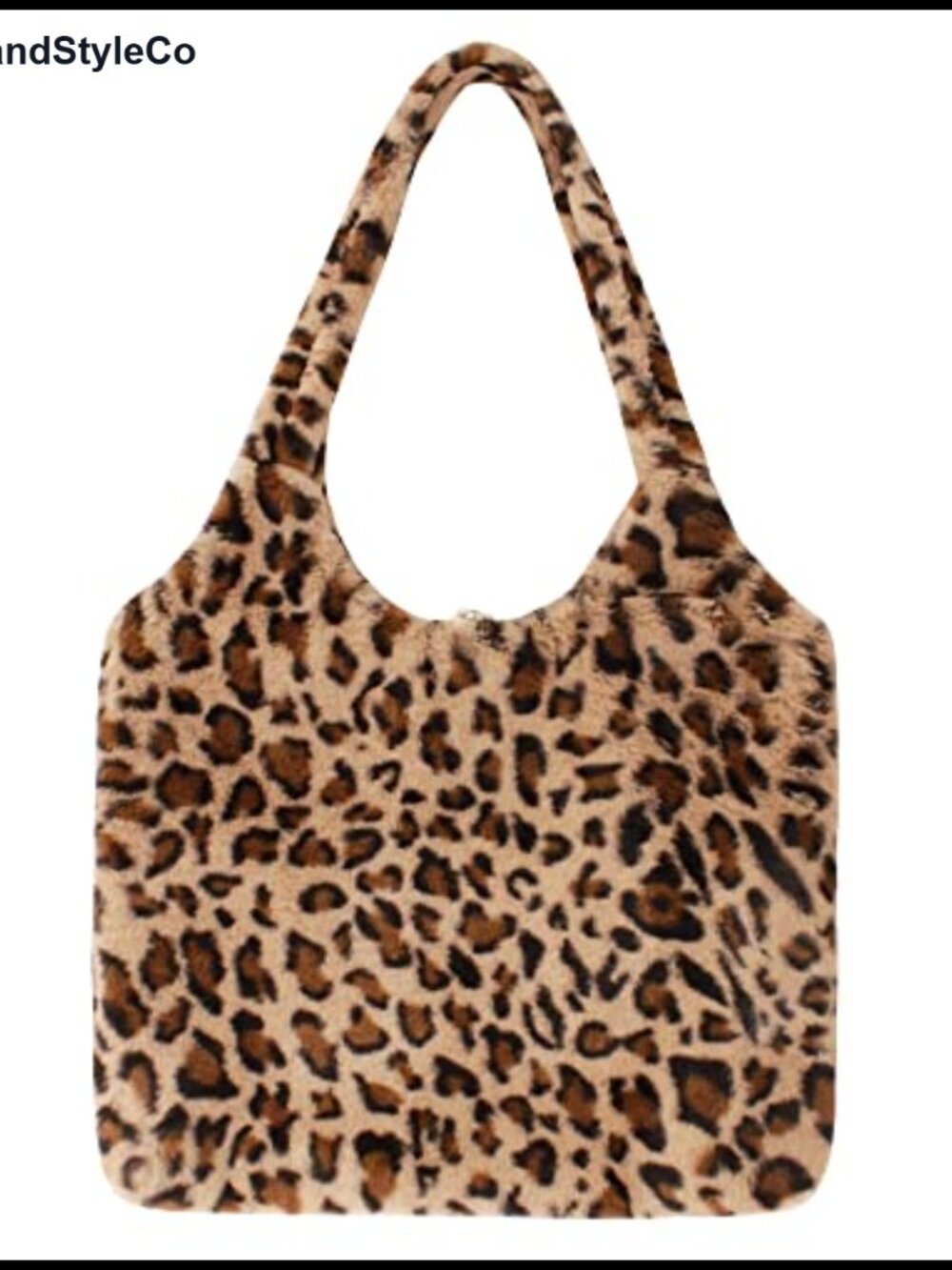 Faux Fur Bear Plush Large Tote Shoulder Handbag Purse Plaid Lining